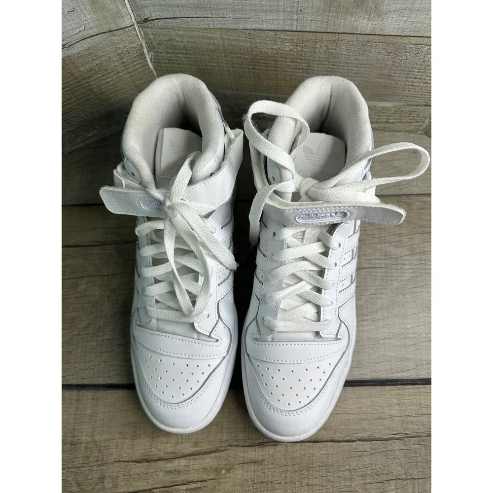 Adidas Forum Mid Triple White Leather Sneakers IG3754 Mens Size 7